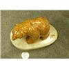Image 2 : Soapstone bear mounted on soapstone- 3-3/4" tall, 5-5/8" wide (2)