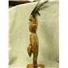 Image 4 : Michael Scott wooden figure with abalone eyes, baleen hair, and copper at back of head- 12-3/4" tall