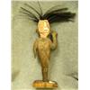 Image 6 : Michael Scott wooden figure with abalone eyes, baleen hair, and copper at back of head- 12-3/4" tall