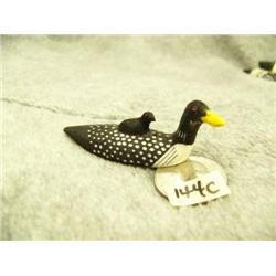 CHOICE on 4 C. Kokuluk loons: Yellow-billed Loon- 2-7/8" long, 1" tall- with baby loon on back