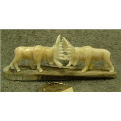 CHOICE on 3 pairs of fighting moose done by Don Savage- approx 1-1/4" tall, 3-1/2" wide each