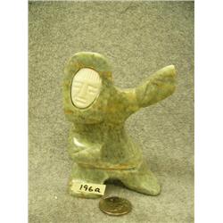 CHOICE on 2 Eric Tetpon III soapstone dancers with ivory faces- approx. 4" tall each