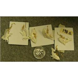 CHOICE on 2 sets of 3 pairs of ivory earrings: 2 pairs of whales, 1 pair of birds