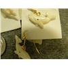 Image 4 : CHOICE on 2 sets of 3 pairs of ivory earrings: 2 pairs of whales, 1 pair of birds
