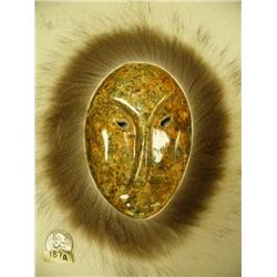 CHOICE on 2 Michael Scott soapstone masks with fur trim (2)