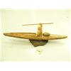 Image 4 : Soapstone kayaker/hunter mounted on bone- 12-1/2" long (2)