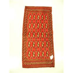 Persian carpet #40130- Torkaman, 3.5' x 1.6'- estimated retail value $340 (8888)