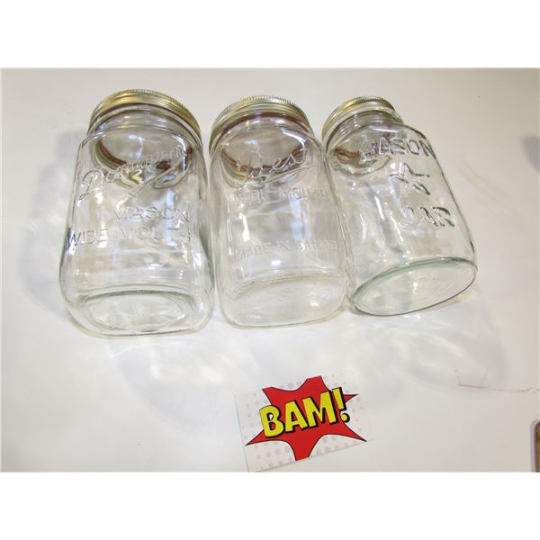 Mason jars - Wide mouth X3