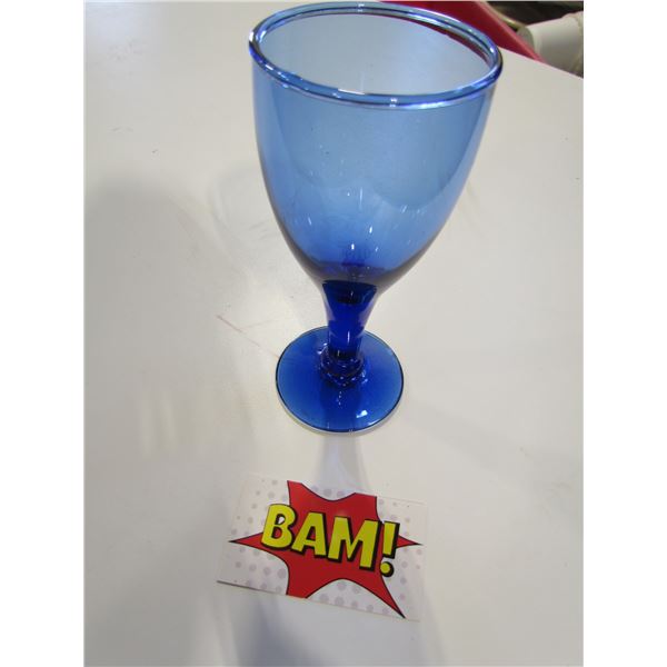 Blue wine glass