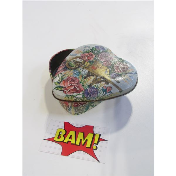 Heart Shaped Tin Jewlery Box