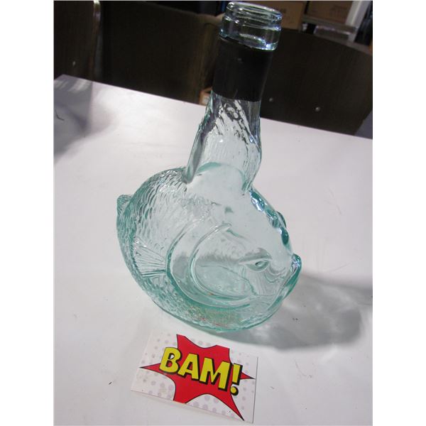 Vintage Glass Fish Shaped Bottle