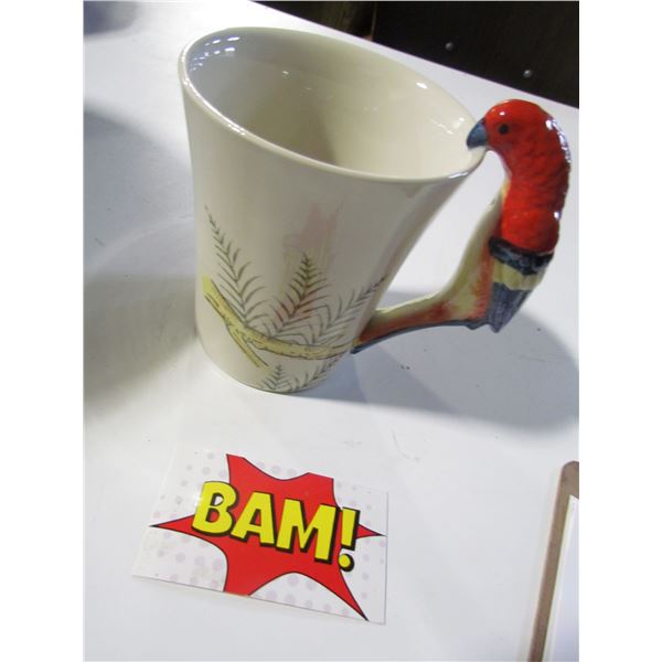 Pier Ceramic Coffee Mug Parrot Handle