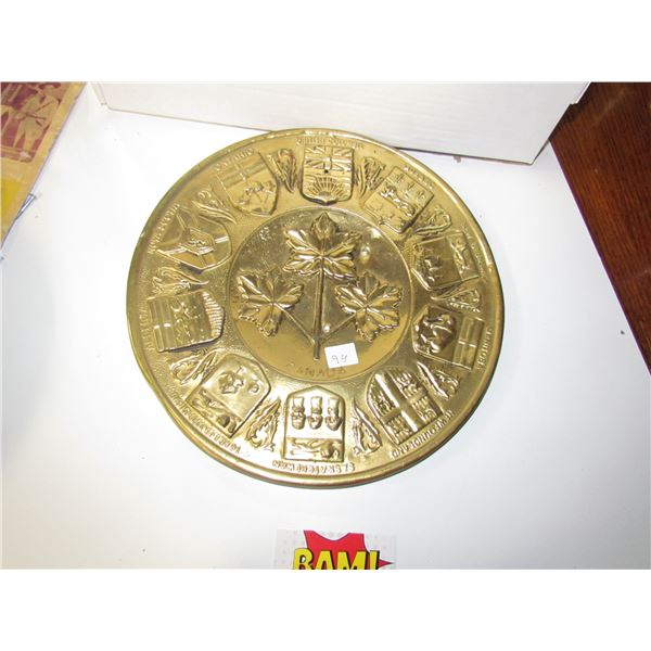 Round Brass Plate - Provinces of Canada