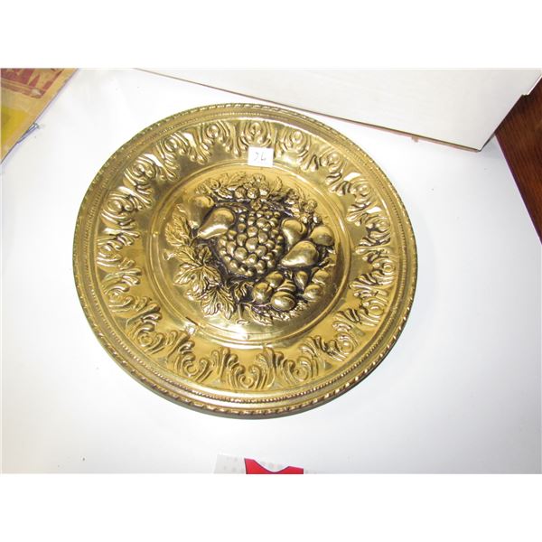 Round Brass Plate - Fruits