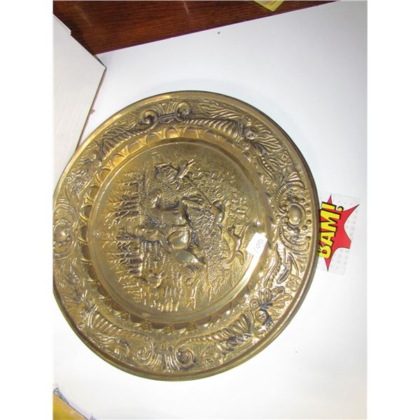 Round Brass Plate - Horseback Riding