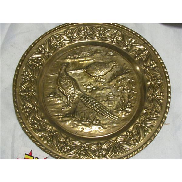 Round Brass Plate - Hunting