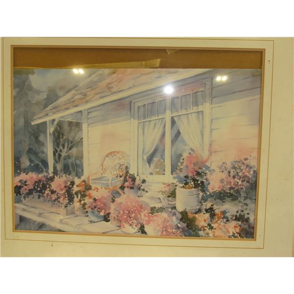 Farmhouse Porch with Pink Peonies
