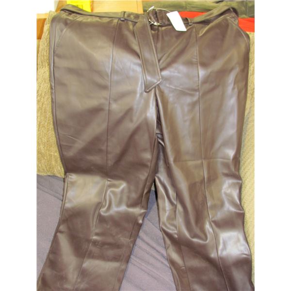 Brown Leather Pants - Addition Elle