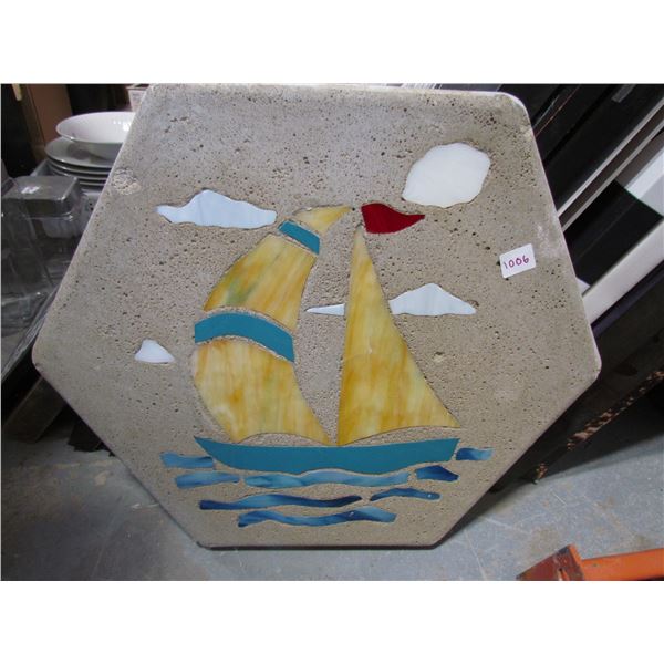 Hexagon Garden Stone - Boat