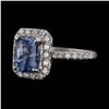 Image 2 : 3.06 ctw Tanzanite and 0.76 ctw Diamond 18KT White Gold Ring