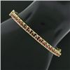 Image 1 : Vintage Victorian Revival 14k Gold 2 ctw Ruby Engraved Side Hinged Bangle Bracel