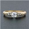 Image 2 : Antique 18K & 14K Gold Old European Diamond Solitaire Engagement or Promise Ring