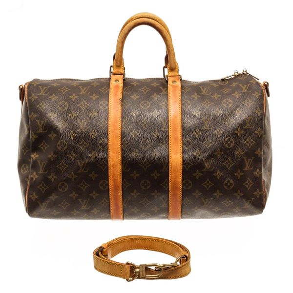 Louis Vuitton Keepall 45 cm Bandouliere Duffel Bag