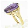 Image 8 : Solid 14k Yellow Gold 15 ctw Large Oval Step Cut Amethyst Solitaire Cocktail Rin