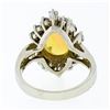 Image 7 : Estate FINE 14K Gold 3.81 ctw Cabochon Opal Round Baguette Diamond Cocktail Ring