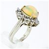 Image 9 : Estate FINE 14K Gold 3.81 ctw Cabochon Opal Round Baguette Diamond Cocktail Ring