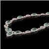 Image 2 : 8.01 ctw Emerald and 4.05 ctw Diamond Platinum Necklace