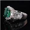 Image 2 : 4.37 ctw Emerald and 2.40 ctw Diamond Platinum Ring