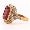 Image 2 : 13.77 ctw Ruby and 1.47 ctw Diamond 14K Yellow Gold Ring