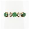 Image 1 : Antique Victorian 14k Gold .70 ctw Round Prong Tsavorite Diamond 5 Stone Band Ri