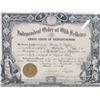 Image 2 : "Independent Order of Odd Fellows" framed glass document - dated 1929
