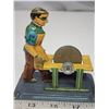 Image 2 : 2 Vintage tin workers - Wood cutter & grinding shop worker - missing pc