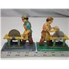 Image 4 : 2 Vintage tin workers - Wood cutter & grinding shop worker - missing pc