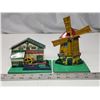 Image 1 : 2 Vintage tin houses - Water wheel forge & Windmill