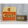 Image 1 : 2 Soda Pop signs - Orange Crush plastic sign (rough) & Pepsi bottle opener sign