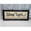 Image 1 : "Sleep Tight" framed word, wall décor - 36x14.5"
