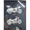 Image 2 : Harley Davidson, Motorcycles in the 1980s framed glass motorcycle emblems