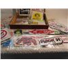 Image 3 : climax safety pin box with large lot of radio stickers