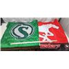 Image 1 : 2 CFL flags - Rough Riders/Pilsner & Calgary Stampeder's - like new