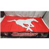 Image 3 : 2 CFL flags - Rough Riders/Pilsner & Calgary Stampeder's - like new