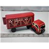 Image 1 : Tin livestock, tin toy truck and trailer