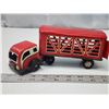 Image 2 : Tin livestock, tin toy truck and trailer