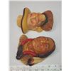 Image 2 : 2 Decorative figure heads - Sitting Bull & Buffalo bill - Legend products, J. Wright