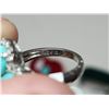 Image 10 : 2 Turquoise colored, .925 silver rings - in ring boxes
