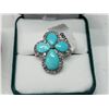 Image 2 : 2 Turquoise colored, .925 silver rings - in ring boxes