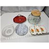 Image 1 : Bundle of assorted items - Serving dishes, cookie jar, marble base, etc.